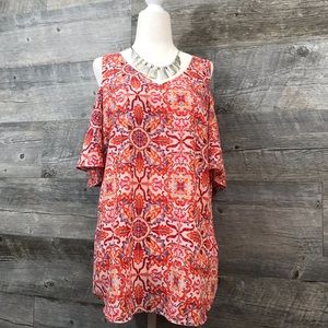 Counterparts Top Blouse Cold Shoulder Print